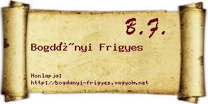 Bogdányi Frigyes névjegykártya